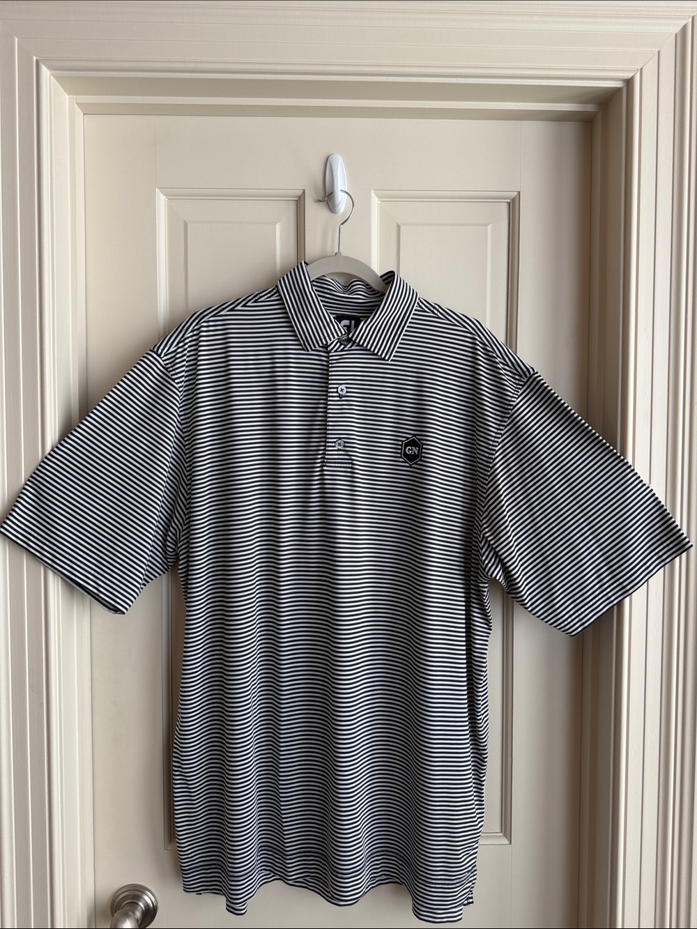 FootJoy Black and White Striped Polo